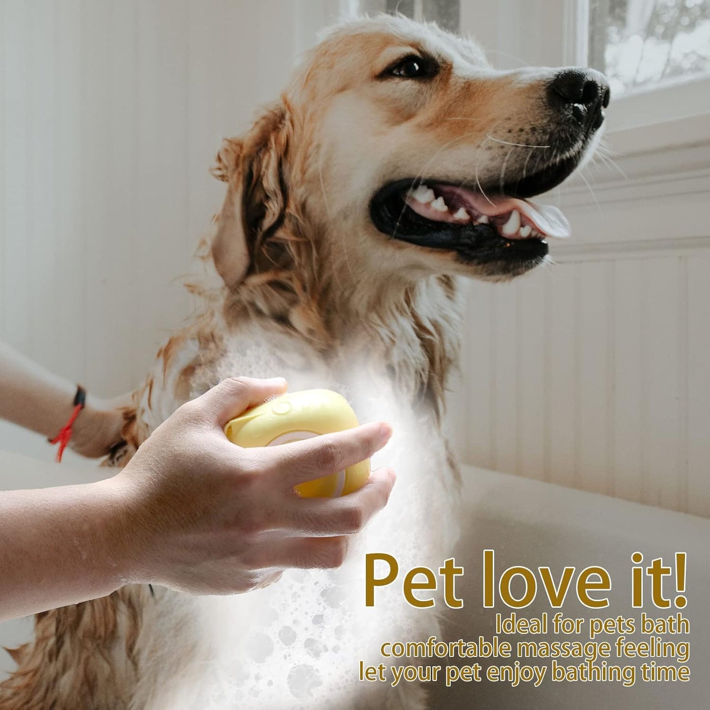 2-in-1 Silicone Pet Bath Brush & Shampoo Dispenser