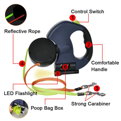 3M Retractable Dual Dog Leash 