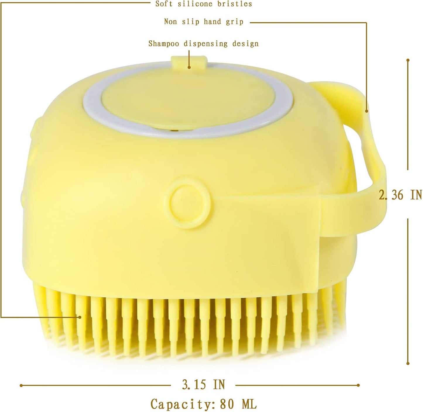 2-in-1 Silicone Pet Bath Brush & Shampoo Dispenser