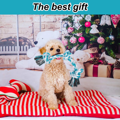 3-Knot Braided Cotton Dog Chew Rope for Teeth Cleaning