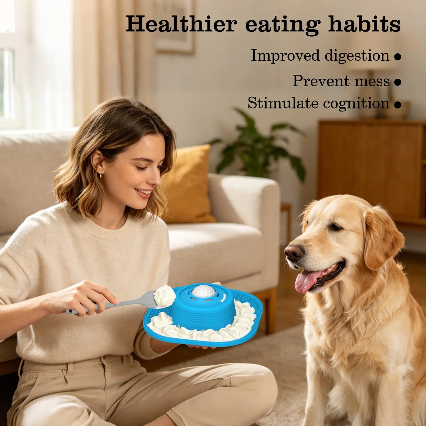 Anti-Slip Slow Feeder Dog Bowl & Licking Mat