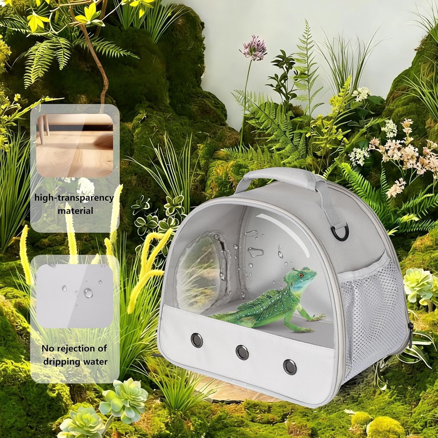 Small Animal Travel Carrier for Bearded Dragons & Lizards