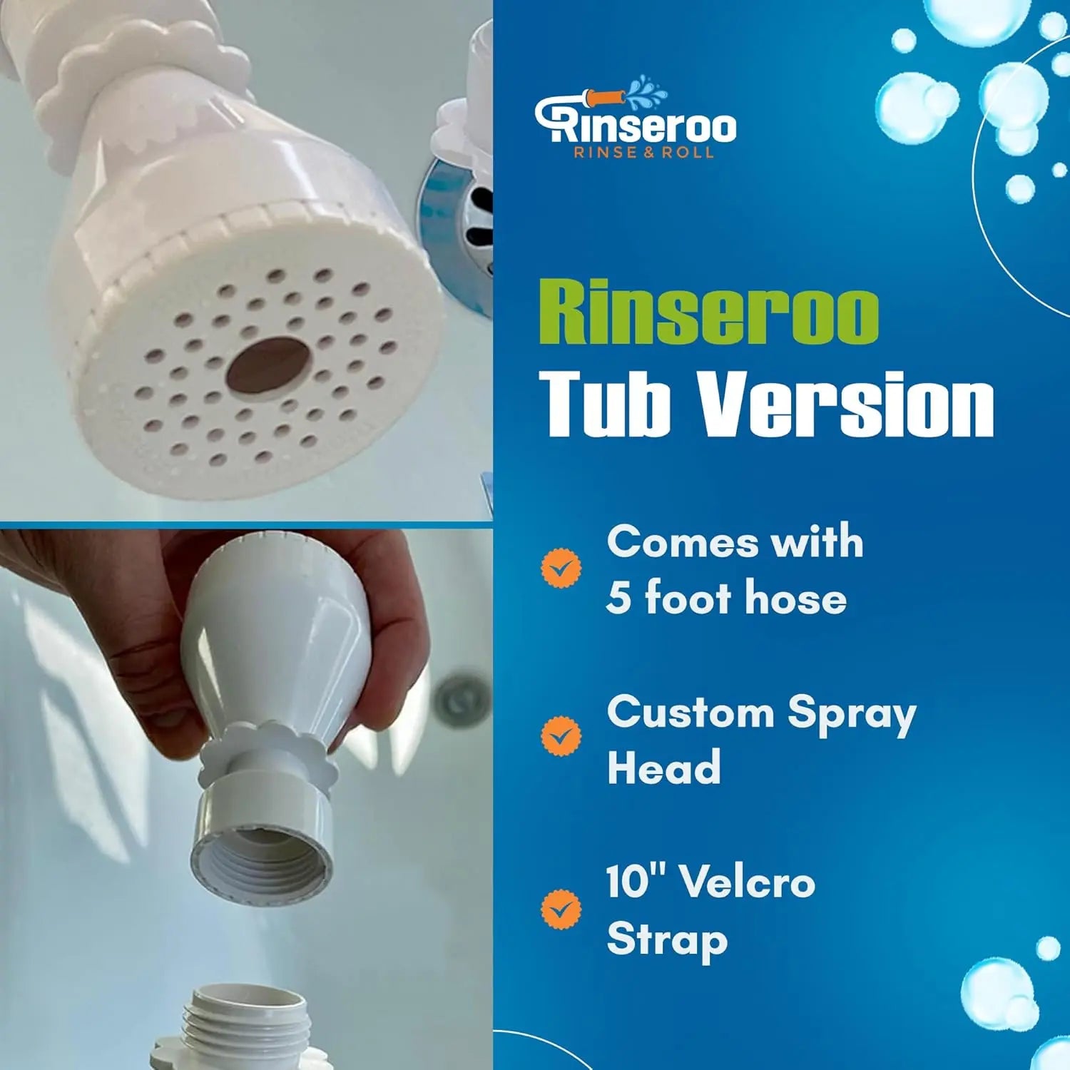 Slip-On Bathtub Faucet Sprayer & Hose for Pet Bathing