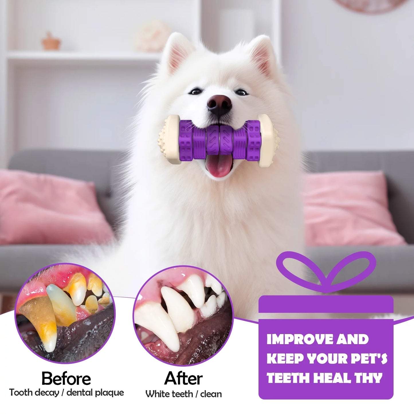 Interactive Purple Chew Toy for Aggressive Chewers