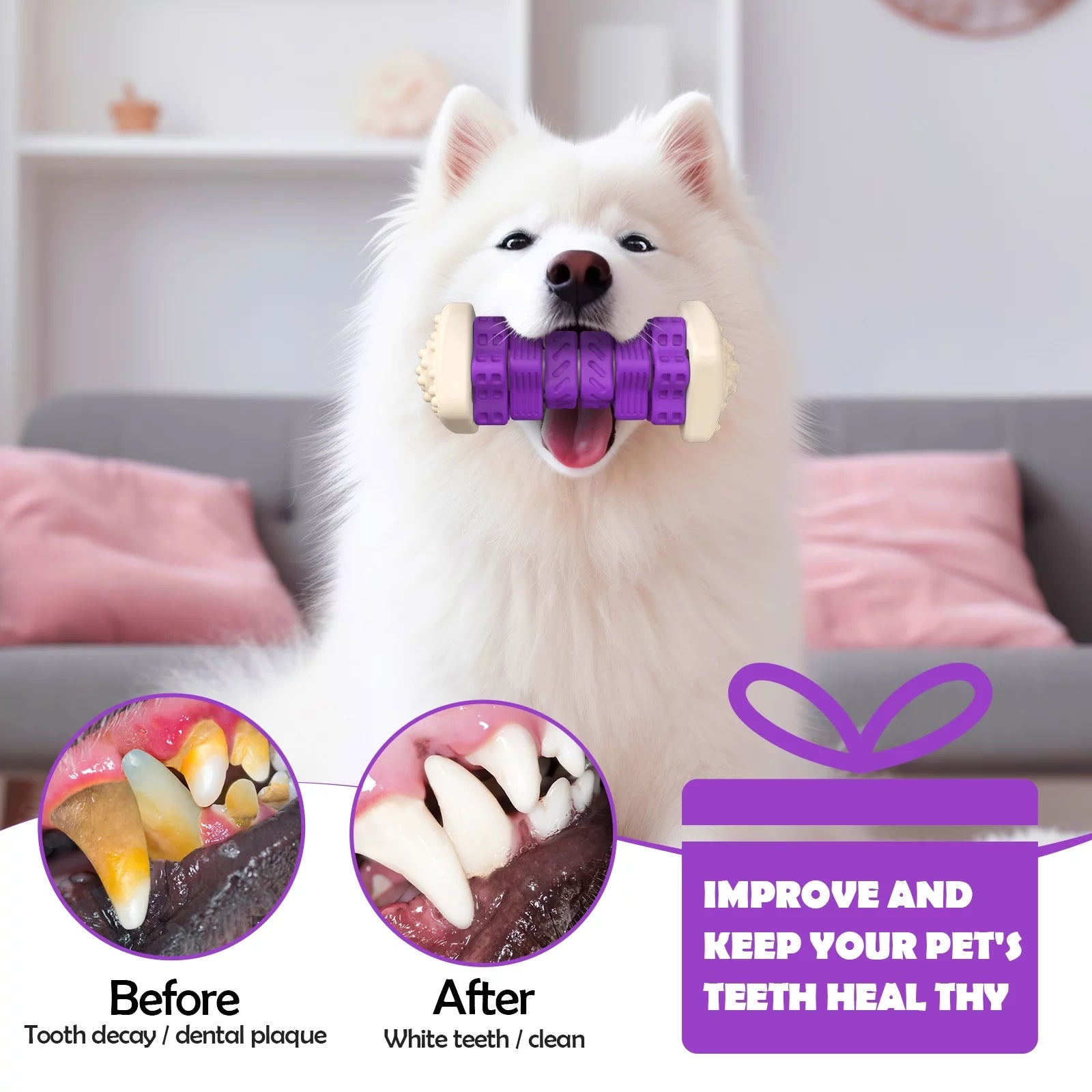 Interactive Purple Chew Toy for Aggressive Chewers