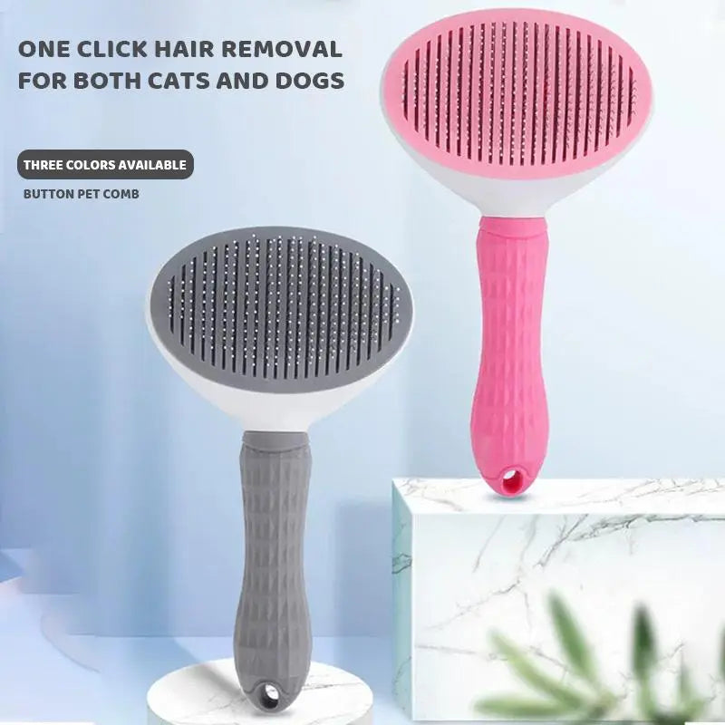 2-in-1 Cat & Dog Hair Remover Brush for Long & Short Hair