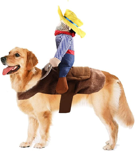 Novelty Cowboy Rider Costume for Dogs & Cats
