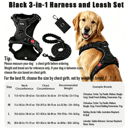 Adjustable Padded Dog Vest Harness with Front & Back Clips