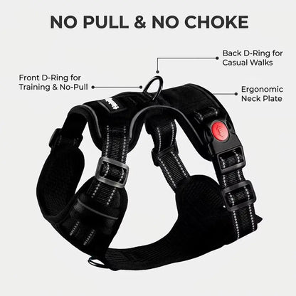 Heavy-Duty No-Pull Reflective Dog Harness Set