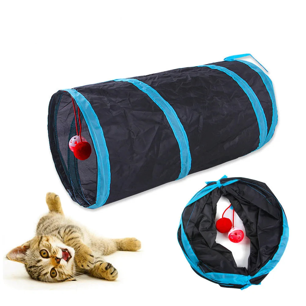 Foldable Breathable Play Tunnel for Indoor Cats