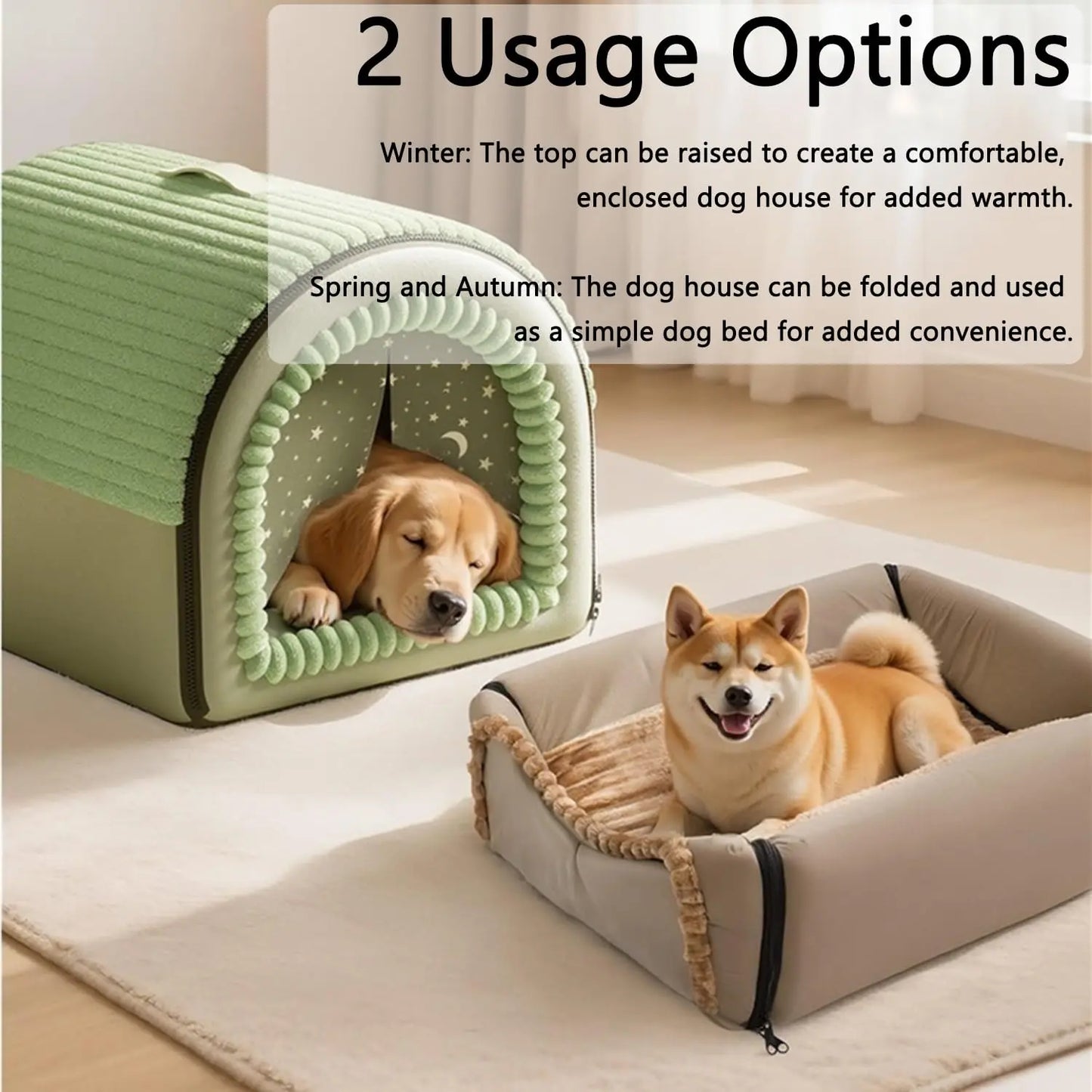 Cozy Portable Indoor Dog House – Washable Fabric Shelter