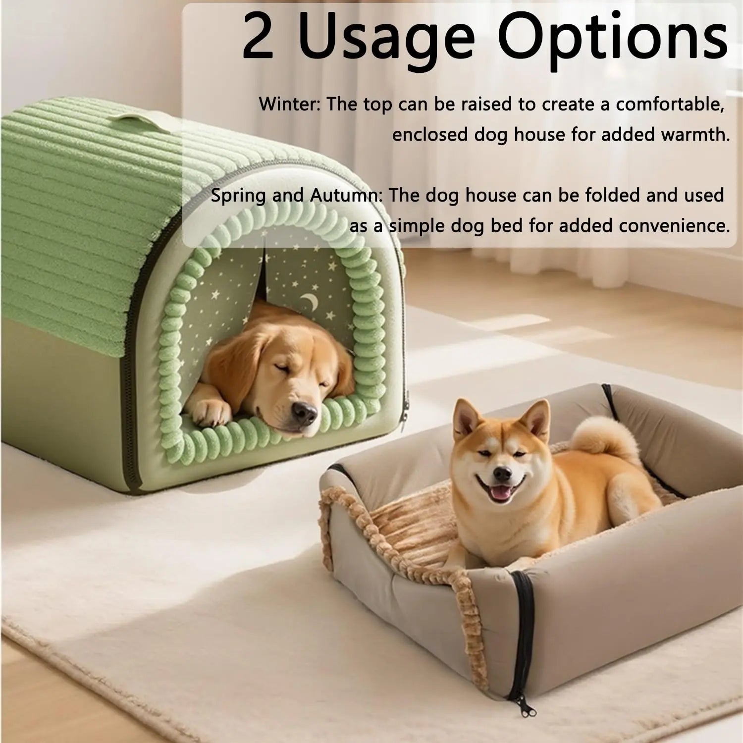 Cozy Portable Indoor Dog House – Washable Fabric Shelter
