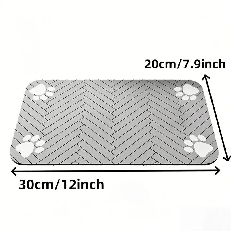 Absorbent Pet Feeding Mat with Non-Slip Rubber Backing