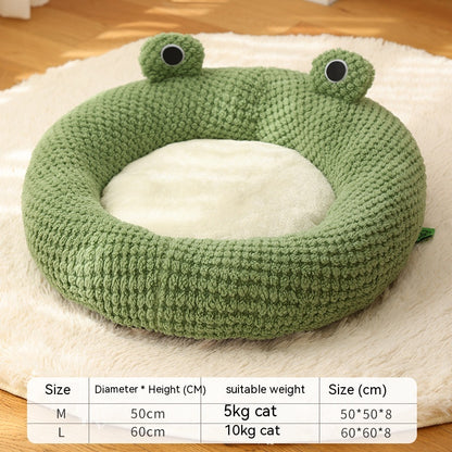 Warm Plush Frog Cave Bed for Small Pets