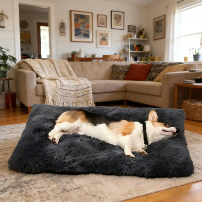 Ultra-Soft Faux Fur Pet Bed – Non-Slip Orthopedic Sleeping Pad