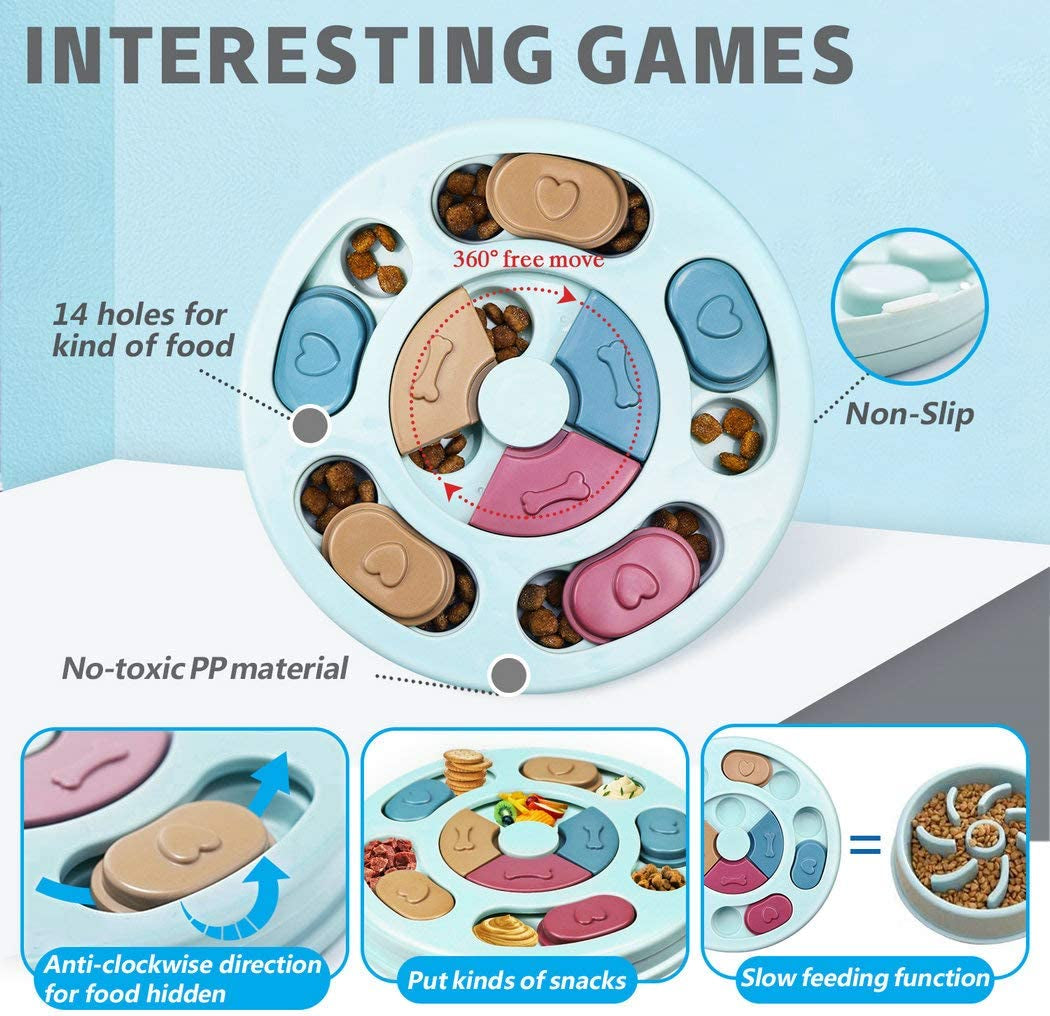 Interactive Dog Puzzle & Treat Dispenser Toy