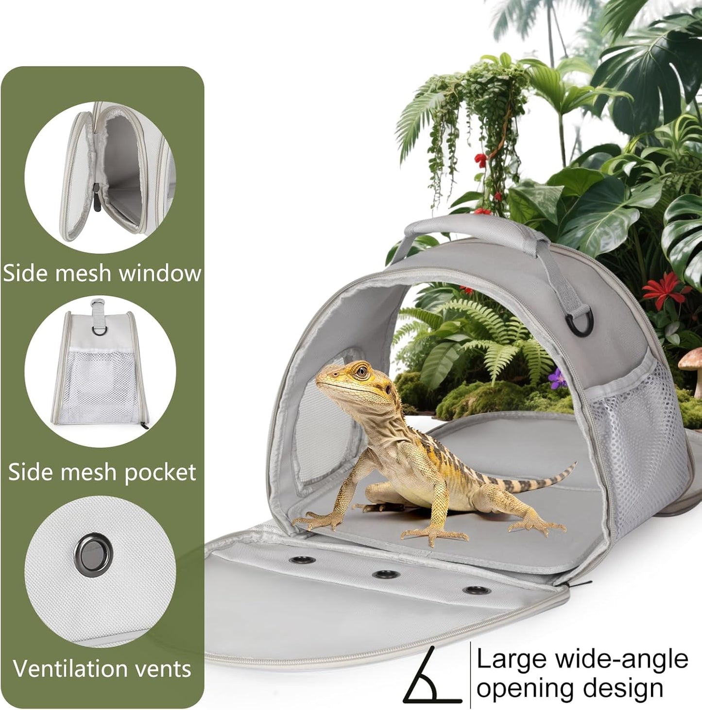 Small Animal Travel Carrier for Bearded Dragons & Lizards