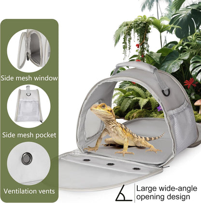 Small Animal Travel Carrier for Bearded Dragons & Lizards