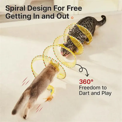Collapsible Spiral Spring Cat Tunnel Toy