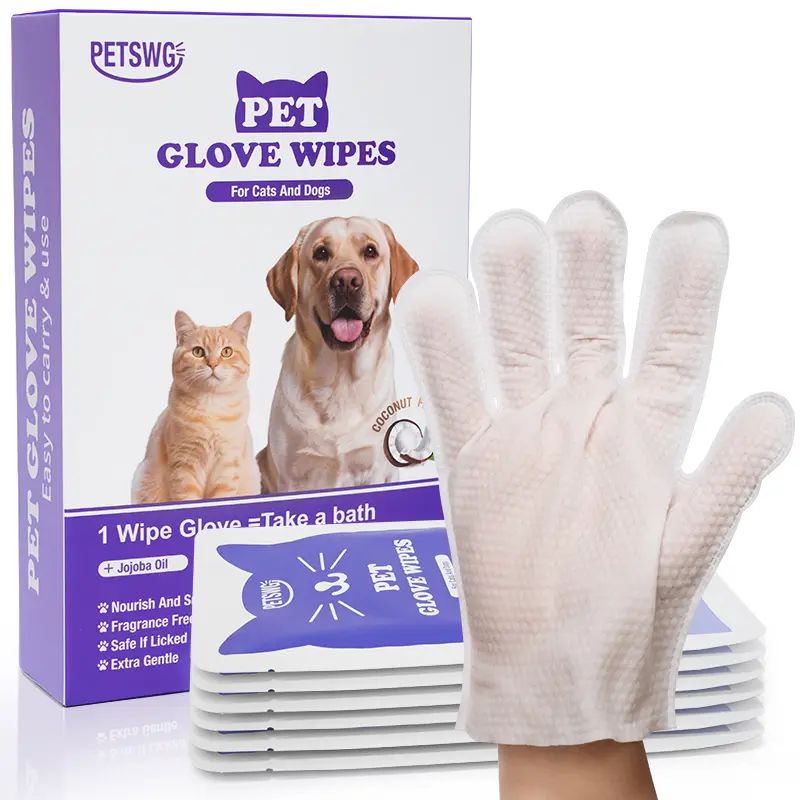 Hypoallergenic Waterless Bathing Wipes for Dogs & Cats (20 Pcs)
