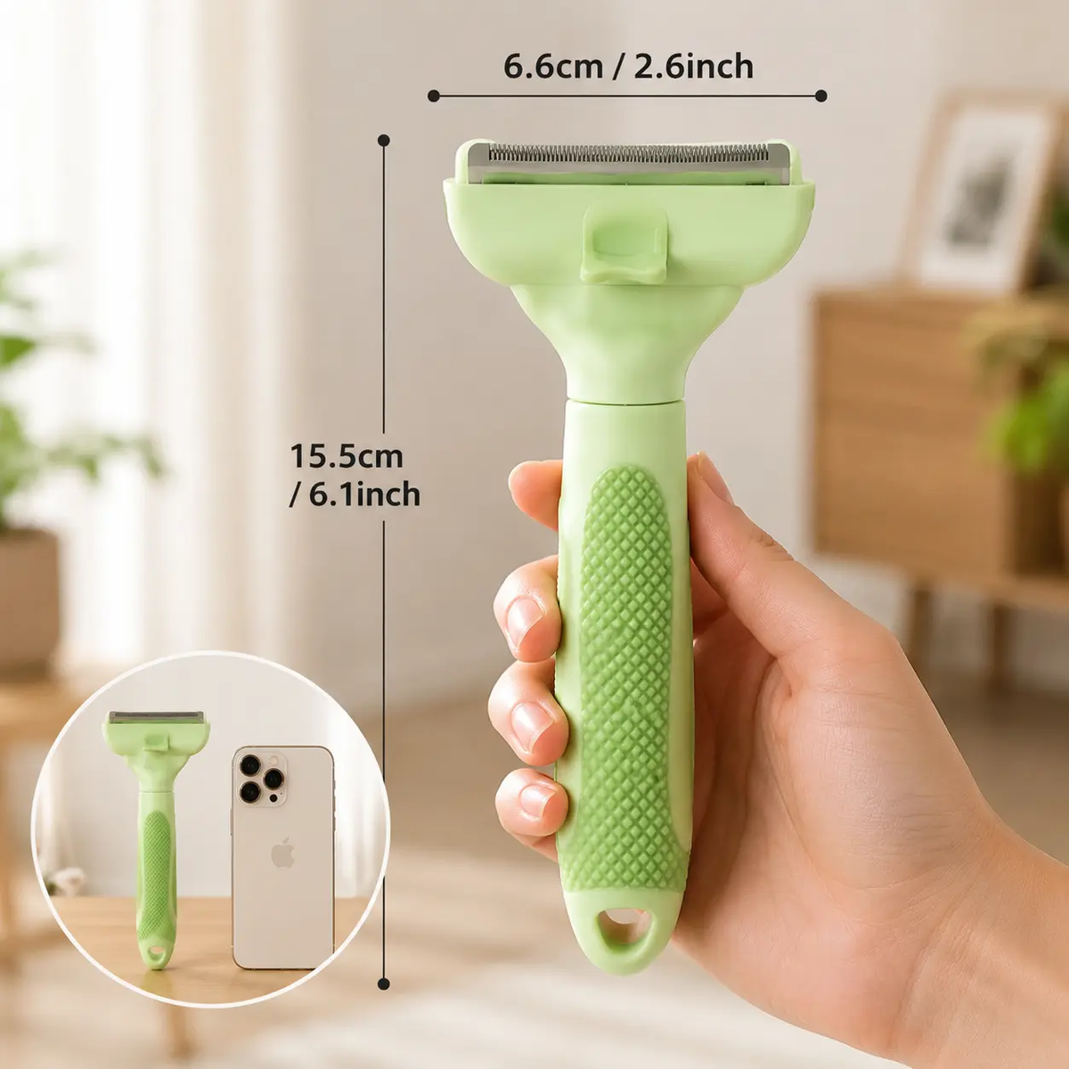 Professional Pet Deshedding Tool & Undercoat Rake for Dogs & Cats