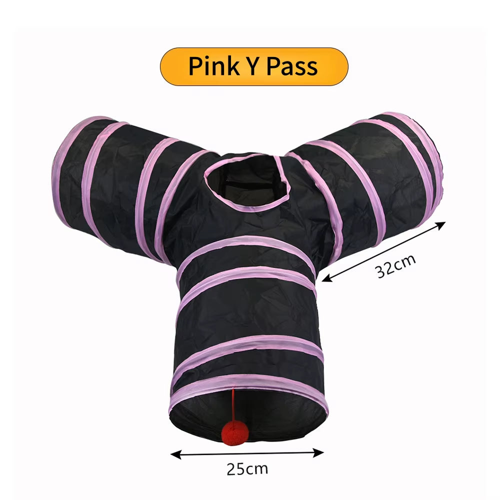Foldable Breathable Play Tunnel for Indoor Cats