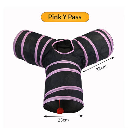 Foldable Breathable Play Tunnel for Indoor Cats