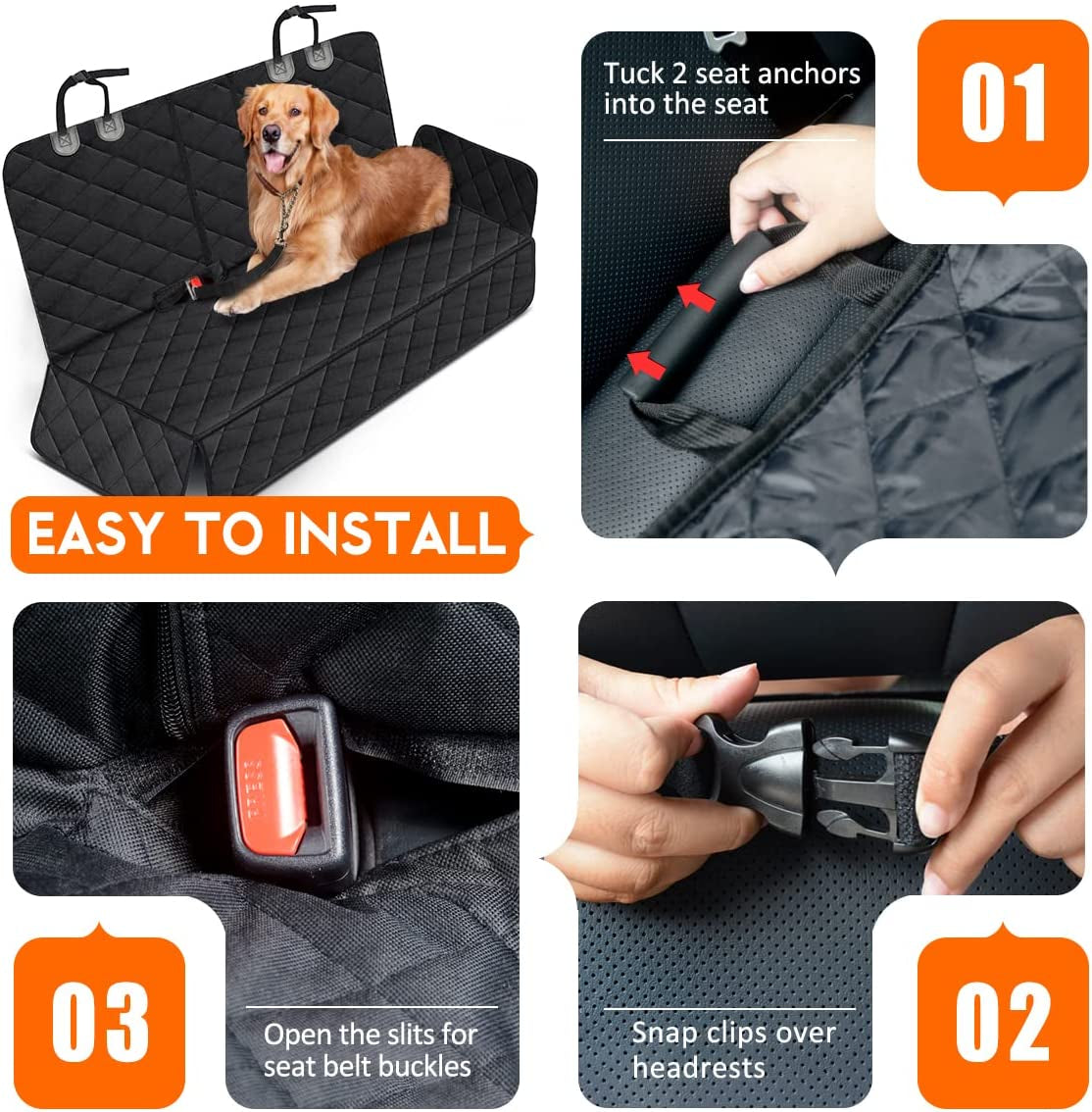 Waterproof Back Seat Protector Cover for Dogs
