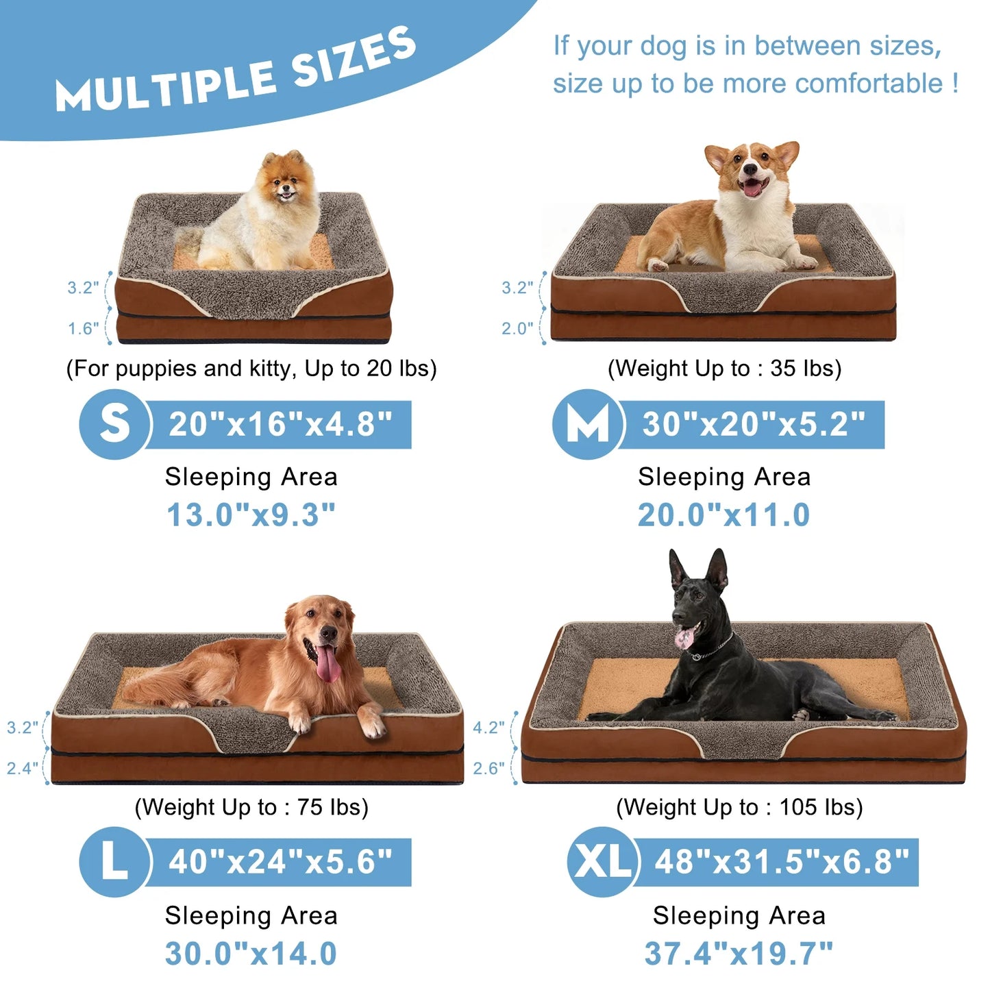 Orthopedic Egg-Crate Foam Dog Sofa Bed