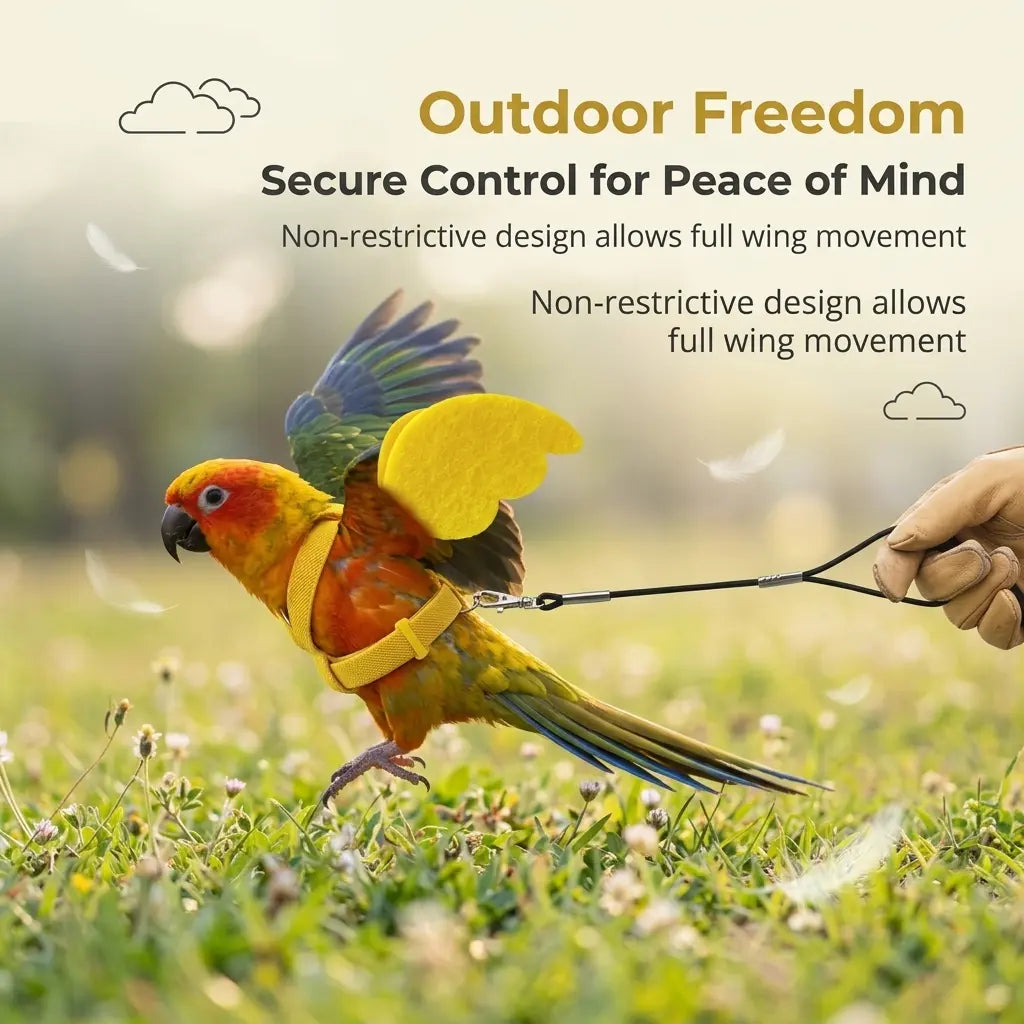Outdoor Safety Bird Training Harness for Parrots & Cockatiels