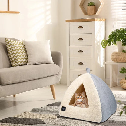 2-in-1 Cozy Cat Bed with Removable Cushion