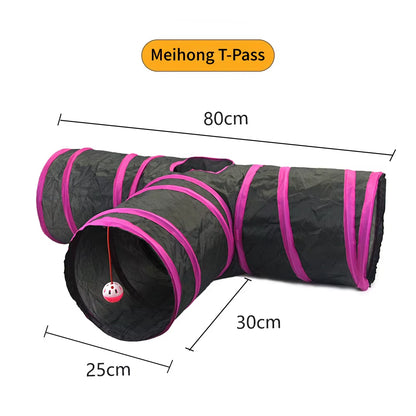 Foldable Breathable Play Tunnel for Indoor Cats