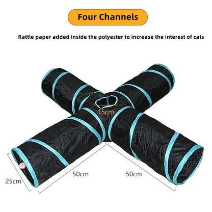 Foldable Breathable Play Tunnel for Indoor Cats