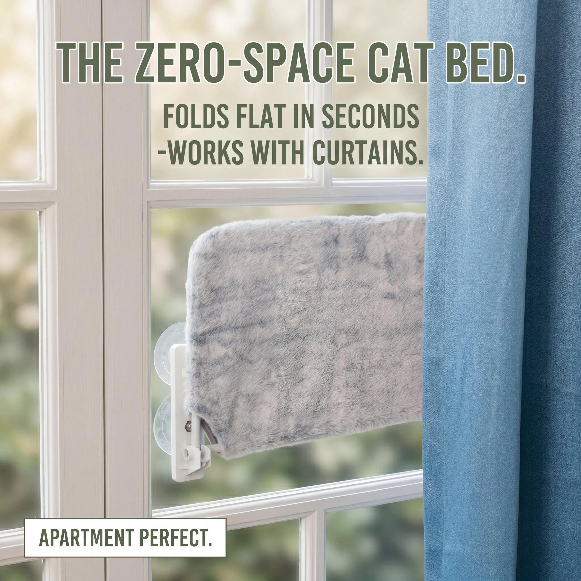 Cordless Folding Window Cat Hammock & Perch