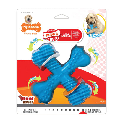 Beef-Flavored Power Chew X-Bone Toy for Large Dogs