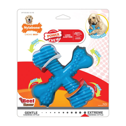 Beef-Flavored Power Chew X-Bone Toy for Large Dogs