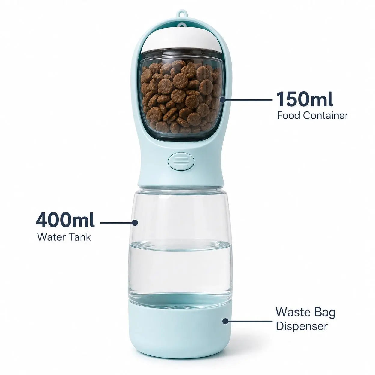 3-in-1 Portable Dog, Water Bottle & Food Container