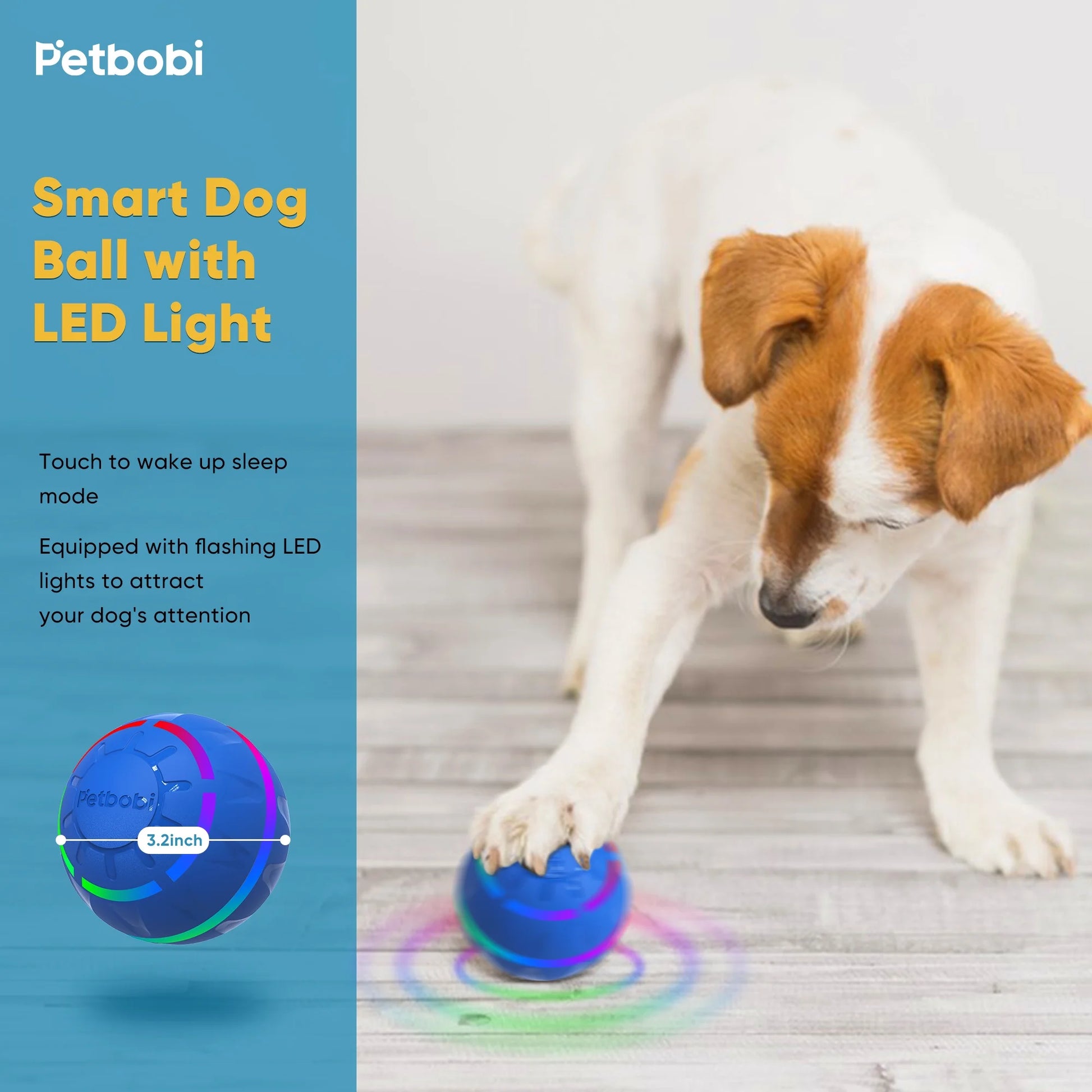 Active Rolling Dog Ball with LED Lights