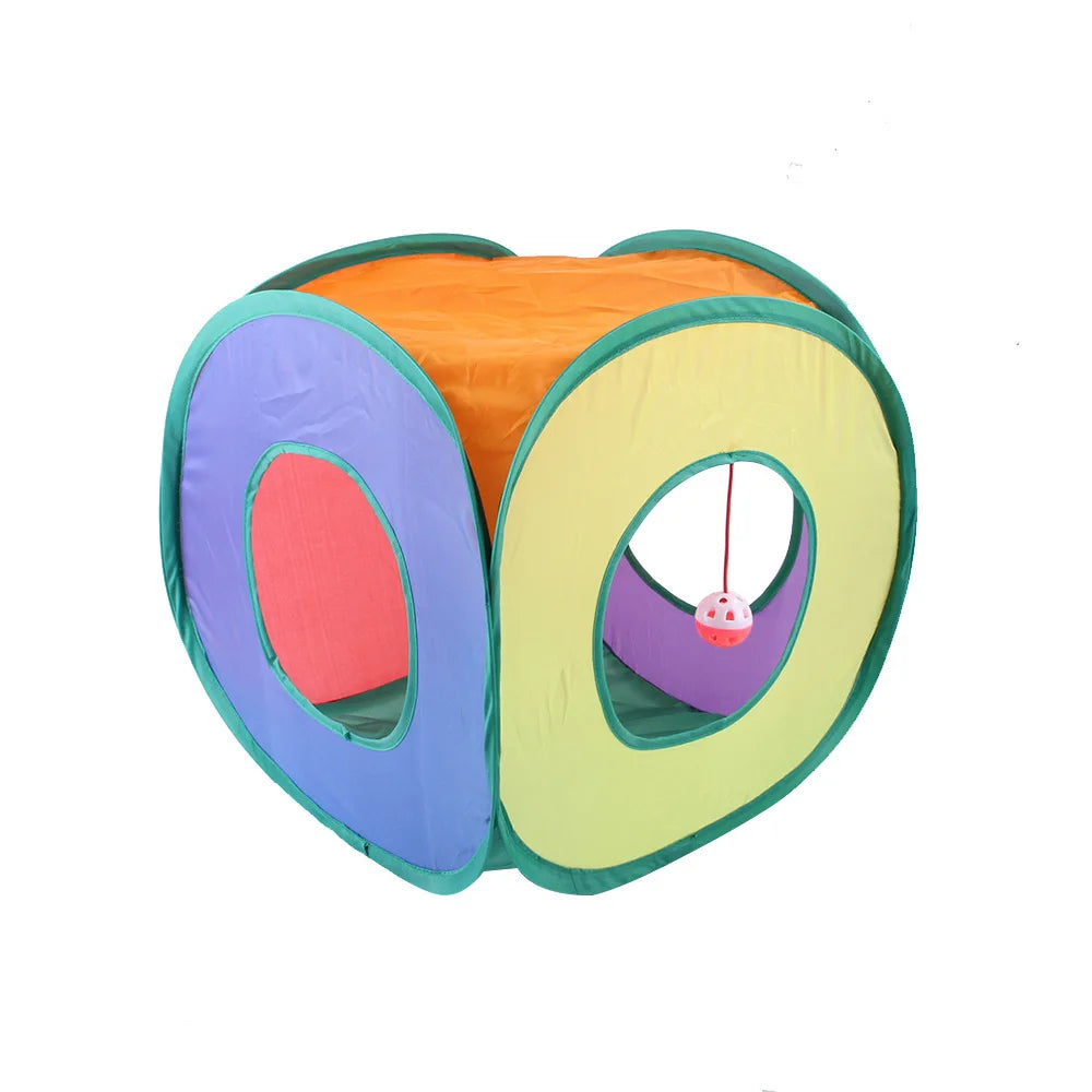 Foldable Breathable Play Tunnel for Indoor Cats