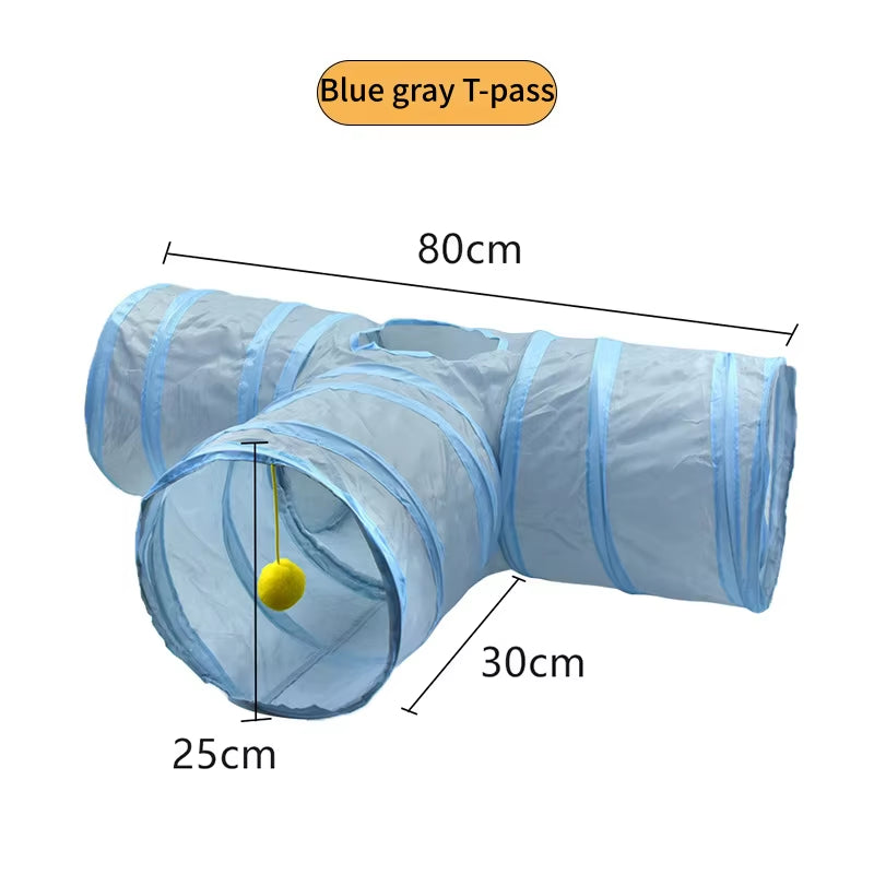Foldable Breathable Play Tunnel for Indoor Cats