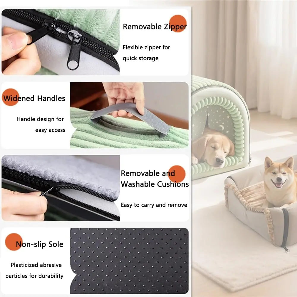 Cozy Portable Indoor Dog House – Washable Fabric Shelter