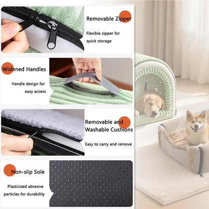 Cozy Portable Indoor Dog House – Washable Fabric Shelter