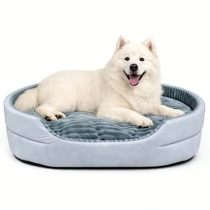 Premium Washable Plush Dog Couch Bed with Waterproof Base
