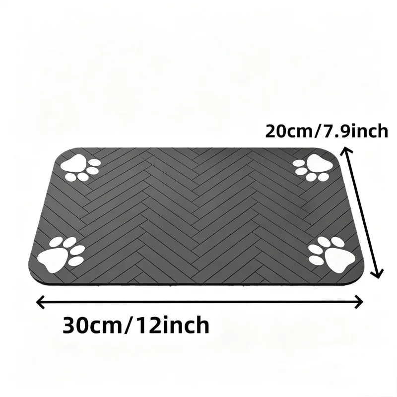 Absorbent Pet Feeding Mat with Non-Slip Rubber Backing