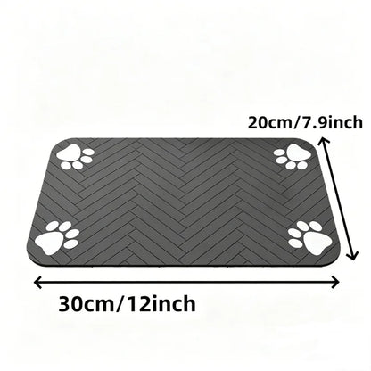 Absorbent Pet Feeding Mat with Non-Slip Rubber Backing