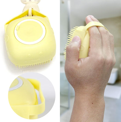 2-in-1 Silicone Pet Bath Brush & Shampoo Dispenser