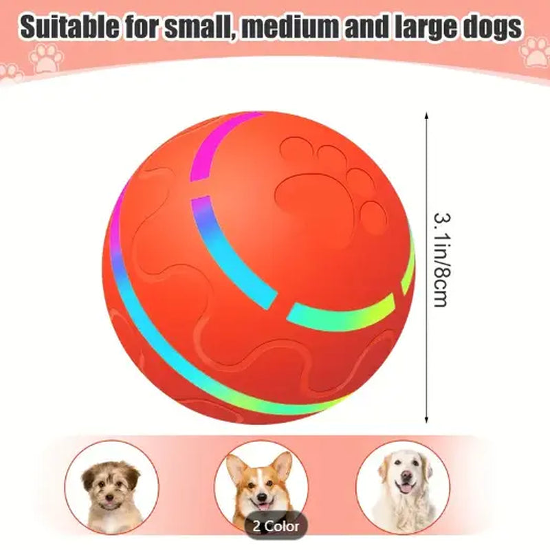 Dog Interactive Automatic Rolling Ball Toy - Durable Plastic, Usb-Rechargeable, Motion-Activated, Large, LED Flash, Boosts Exercise & Mental Stimulation