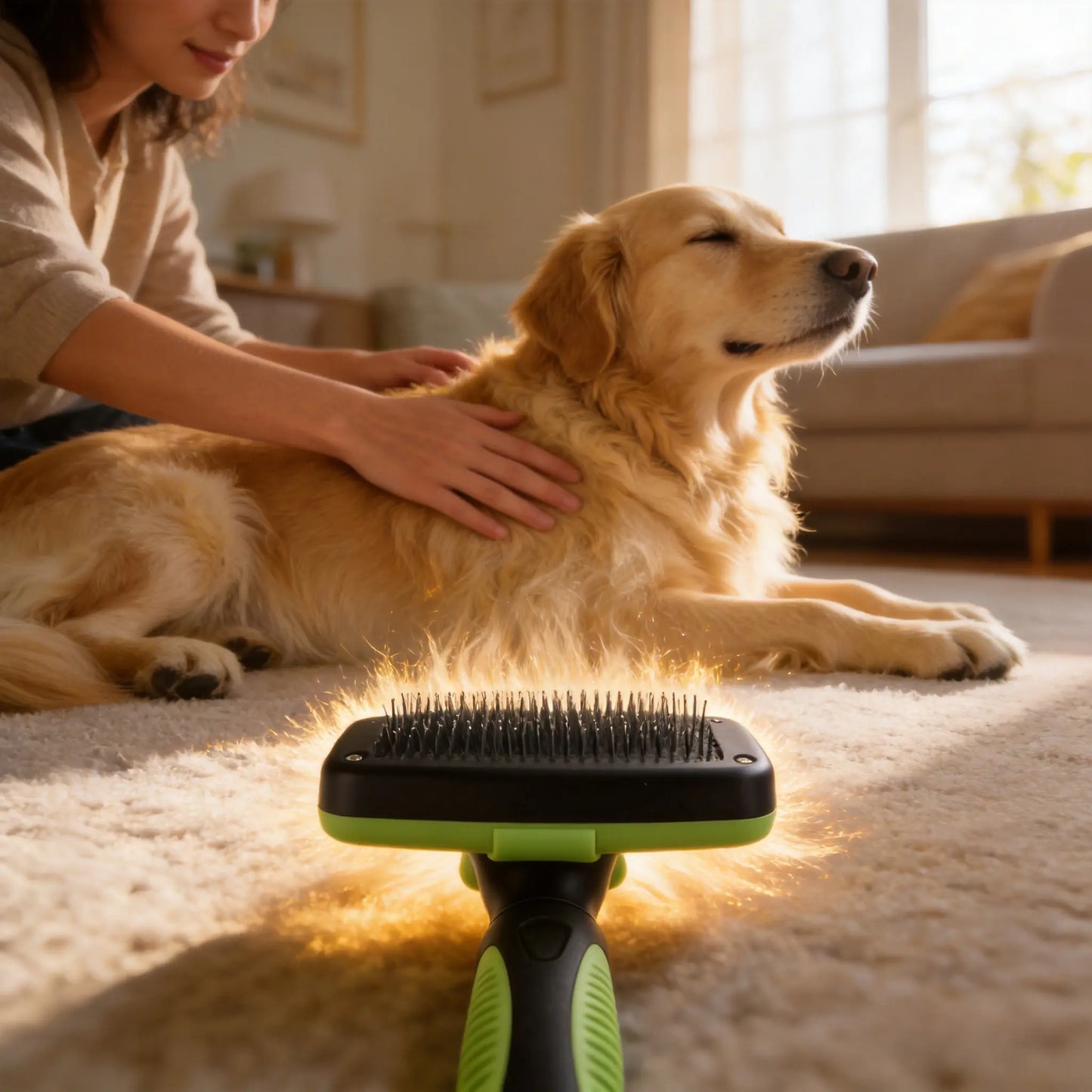 Professional De-Shedding & Grooming Brush for Dogs & Cats