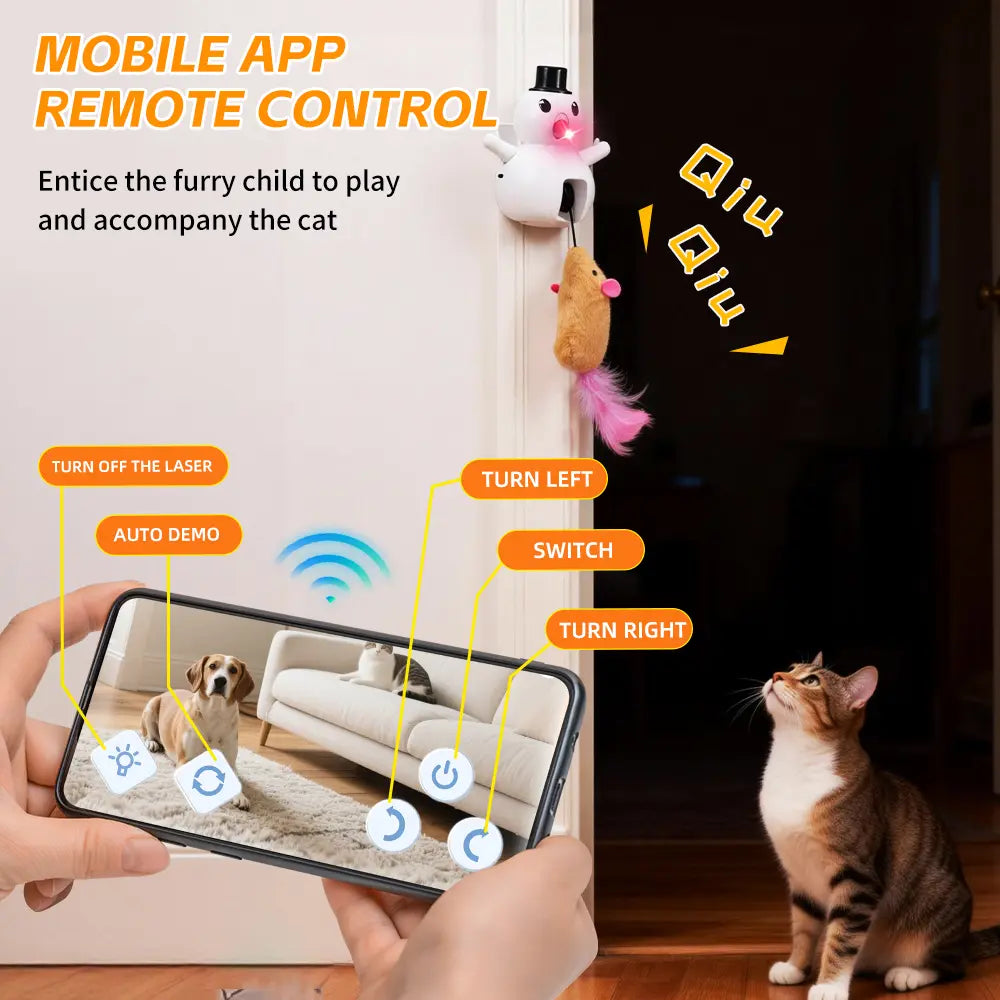 Smart 3-in-1 Interactive Cat Laser & Mouse Toy