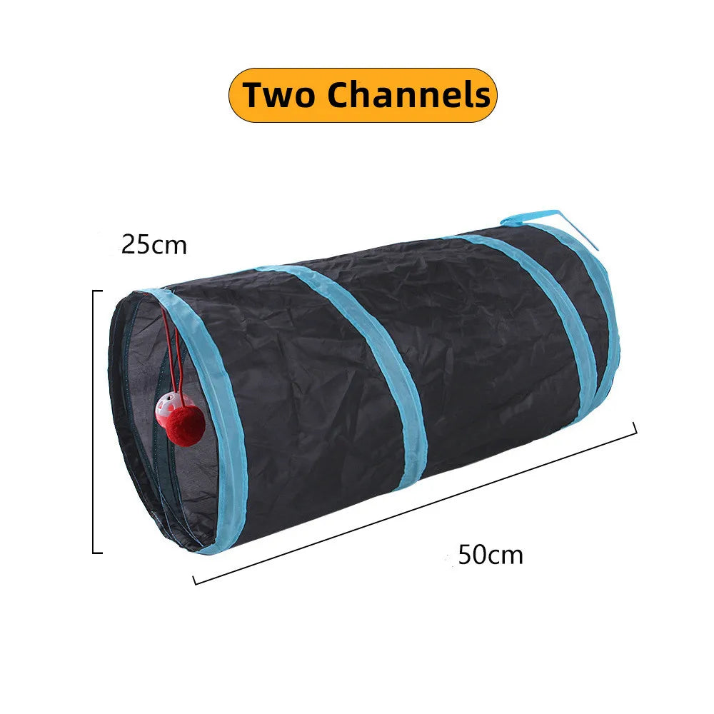 Foldable Breathable Play Tunnel for Indoor Cats